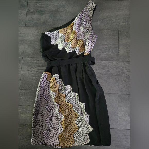 BCBG Max Azria Silk One-Shoulder Dress XS - Picture 7 of 9